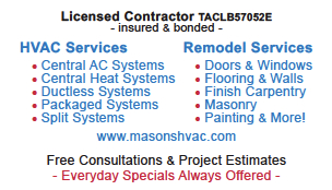 Masons HVAC & Remodel Services Business Card